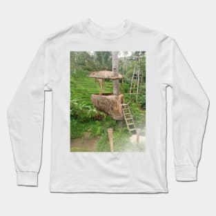 Green nature field, rice terrace Bali Indonesia Long Sleeve T-Shirt